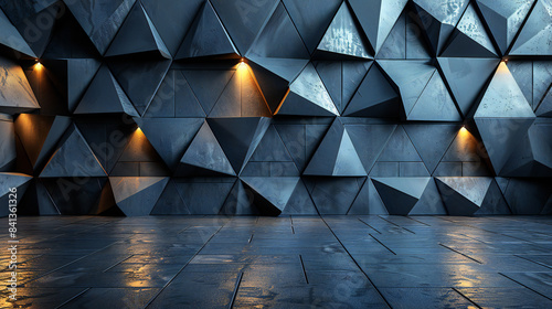Black Wall of Triangular Tiles