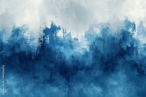 Abstract Blue Gradient with Textured Brush Strokes