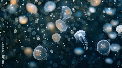 A rare occurrence of a mega bloom where jellyfish numbers are incredibly high and can cover miles of ocean.