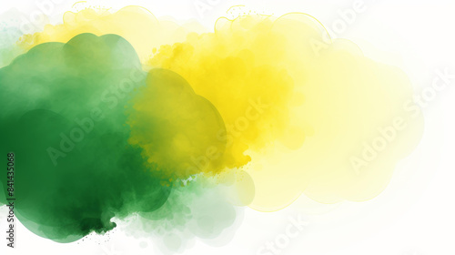 Stunning watercolor speech bubble design in green and yellow, perfect for St. Patricks Day and environmental messages