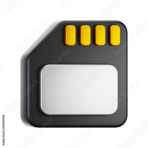 3d rendering sd card icon. Gadget and technology concept