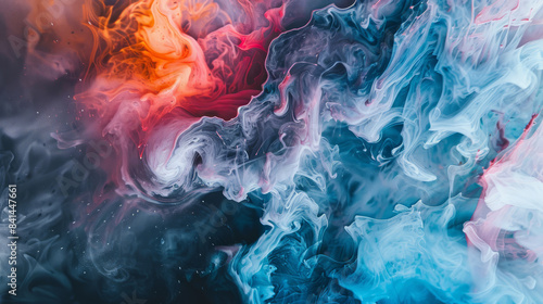 Abstract swirling liquid paint colors in motion