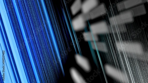 青×黒×グレーの斜線と弾道が放射状に発射される抽象的な背景画像