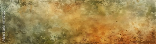 Abstract background with green, yellow, and brown tones.