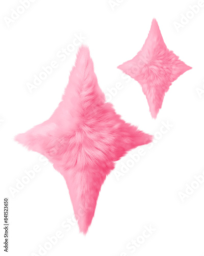 Pink blink png fluffy 3D shape, transparent background