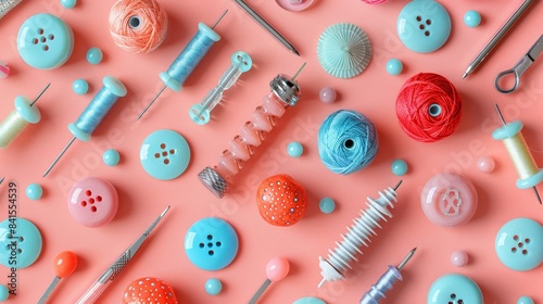 An artistic composition of various pins, needles, and sewing accessories, highlighting the concept of fashion design or DIY projects.