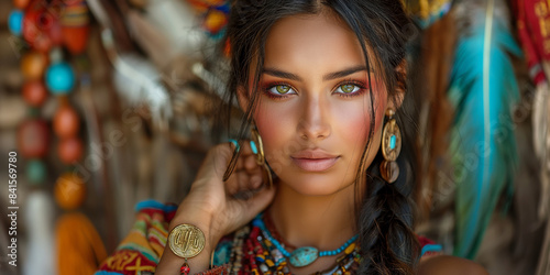 Frau, Friedenssymbol, indianisch