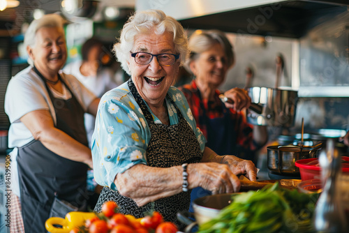 Elderly individuals participating in local cooking class or market visit