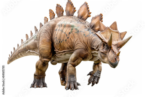 Dinosaur Stegosaurus isolated on white background, prehistoric creature