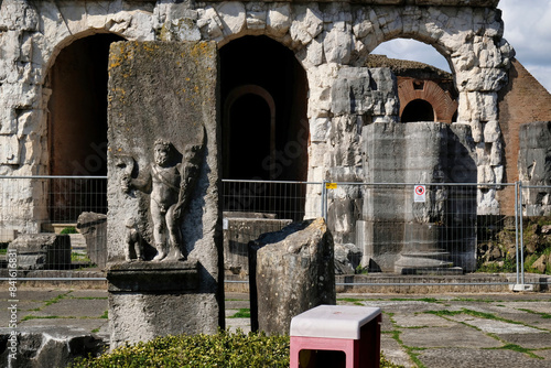 Some architectural details of the imposing Campanian Amphitheater of Capua (Italy) which represent exceptional testimony to Roman engineering and architecture