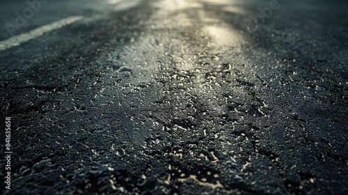 Wet ashalt texture, highway floor background