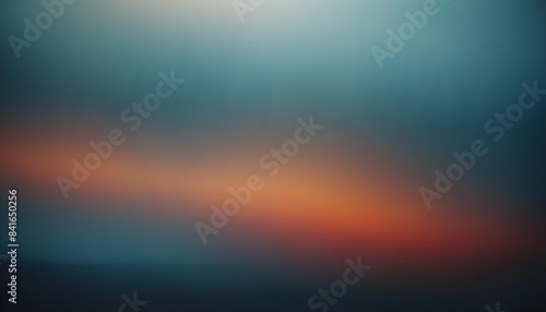Grainy gradient background blue and orange color abstract wave backdrop, noise, texture effect, banner poster header design