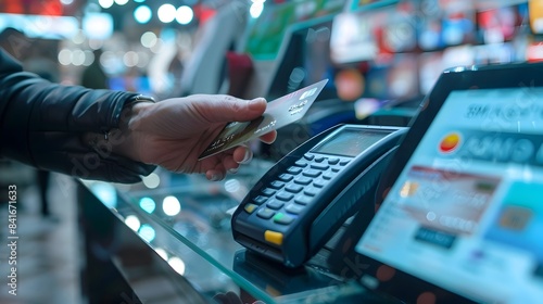 Cashless Payment Transaction at Point of Sale Terminal in Retail Store