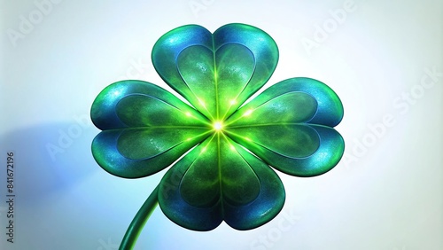 Cut out four-leaf clover isolated on white background, luck, Saint Patrick's Day, green, symbol, Irish, fortune, plant, nature, leaf, charm, holiday, celebration, tradition, superstition