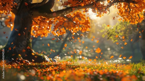 The autumn leaves come alive in the late afternoon sunlight