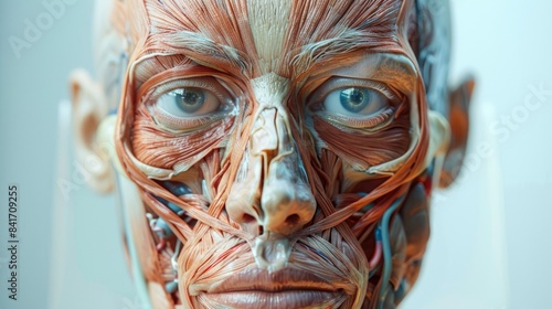 the muscles of the face in great detail. The muscles are responsible for the various expressions that we can make with our faces.