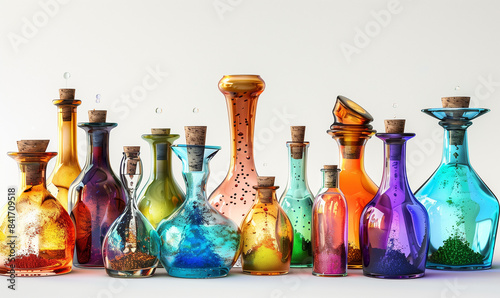Timeless Vintage Crystal Bottles with Colorful Sparkle