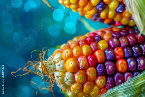 Close-Up of Genetically Modified Corn Ears in a Sunlit Field - Agriculture and Biotechnology Concept