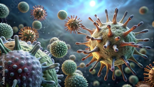 Pathogens Unveiled: A Colorful Display of Viruses and Bacteria