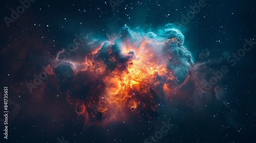 a nebula, showcasing its cosmic glow and ethereal presence against a clean background.