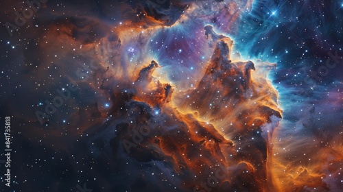 a nebula, showcasing its cosmic glow and ethereal presence against a clean background.