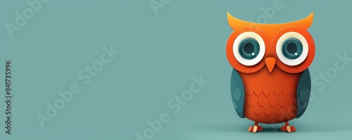 Minimalist illustration of a toy owl