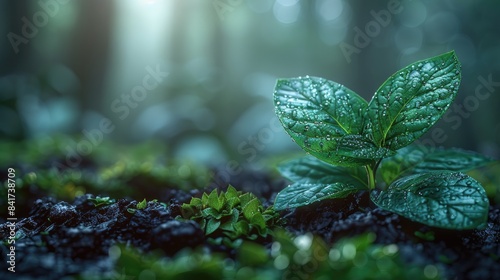 green seedling growing from seed on blurred nature background save the environment and global climate change green world and earth day concept carbon credit concept world soil day 