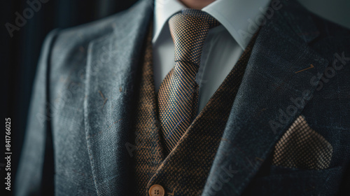 Men's fashion with a tailored suit and tie