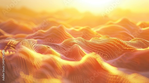 Close-up of textured desert sand dunes at sunset