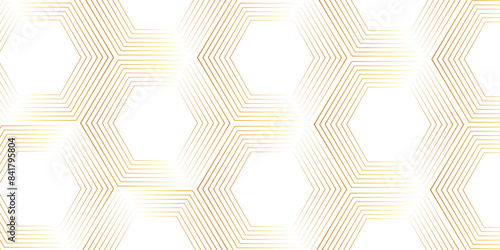 Abstract golden hexagon graphic ornament. arabian Stylish Seamless pattern on white background. Creative design. Design for book, notebook and calendar covers. high quality textile design, vector .
