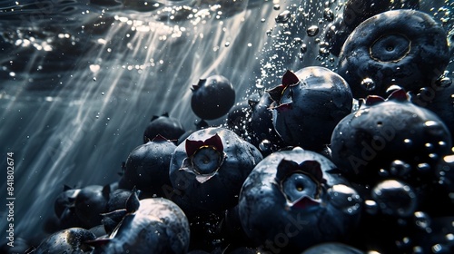 Celestial Blueberries A Surreal Deluge Cascading into the Midnight Sky Generative ai