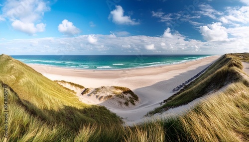 panoramic view of a dune beach on the island of sylt schleswig holstein germany