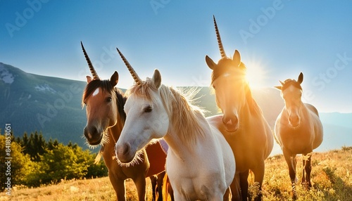 joyful unicorns ai generated image