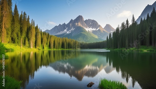 mountains lake