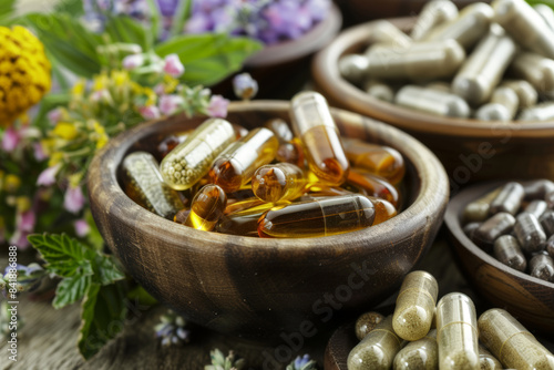 pilules et gélules de produits naturels de naturopathie