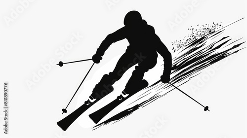 A person skiing down a snowy mountain slope