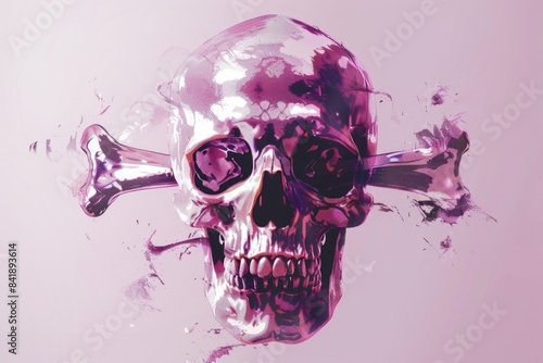 A skull with a cigarette in its mouth
