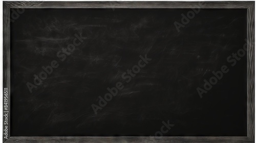 Realistic rubbed out chalkboard with wooden frame isolated on white background, perfect for school classrooms or restaurant menu designs 