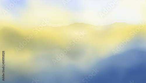 Fale żółtej i niebieskiej mgły na białym tle