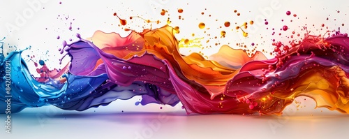 Vibrant and dynamic paint splash in a myriad of colors representing creativity and abstract art
