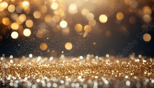 gold glitter shimmer dust shiny lights particles dark abstract background