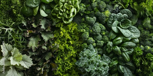 Photo banner of different types of vegetable foliage and textures
