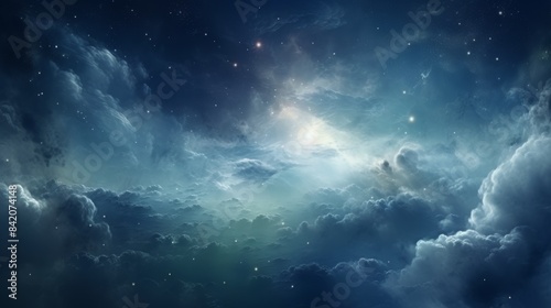 Vibrant nebula in celestial space cosmic night sky with supernova, astronomy universe wallpaper
