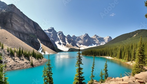 moraine lake panorama in banff national park alberta canada
