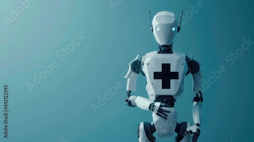 AI robot with checkmark and cross symbolizing ethical decisions in artificial intelligence. AI ethics