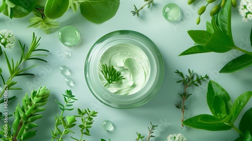 Hydrating face cream is enriched with green plant extracts. Its gentle exfoliating formula helps remove dead skin cells, revealing a complexion. Packed in a translucent bottle for easy visibility.