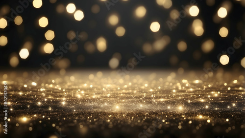 An image showcasing a beautiful golden glowing bokeh effect, synonymous with celebrations or holidays