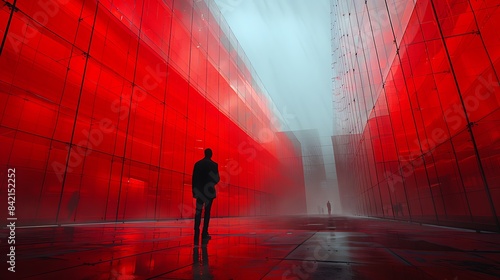 Layered Imagery Drugcore Influence Red Accents and Contemporary Glass for Subtle Irony in Visuals