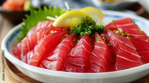 Tuna sashimi , raw tuna fish. Generative Ai