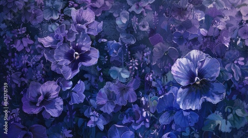 Violet garden blooms